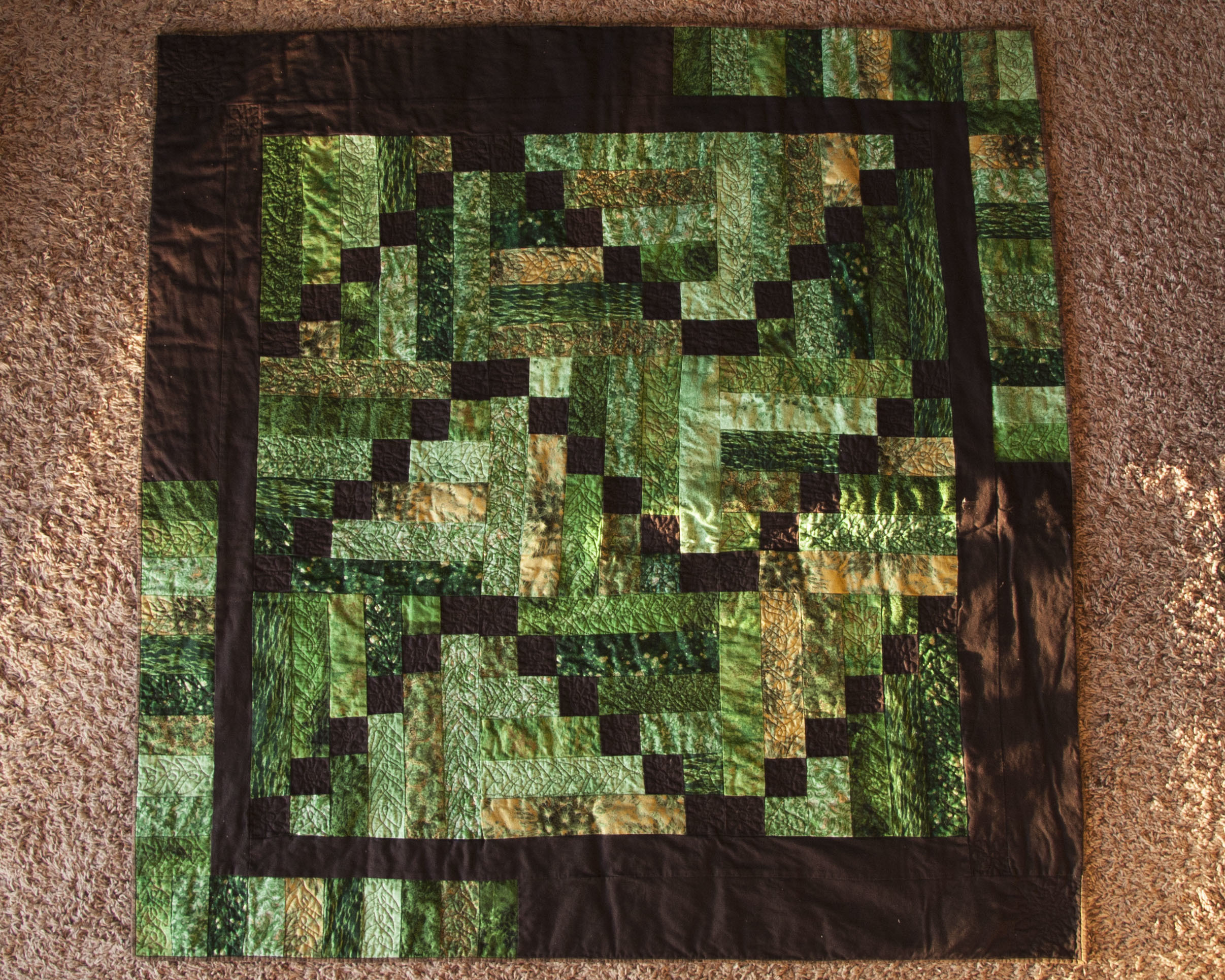 dark green quilt